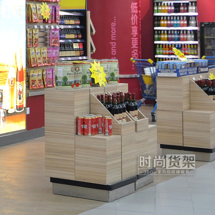 超市貨架_木質(zhì)酒水促銷(xiāo)臺(tái)
